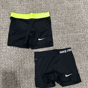 Lot of 2 Nike Pro Black Dri-Fit Shorts, Small